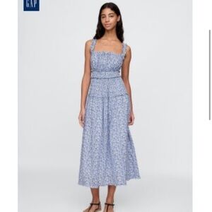 GAP Women's Light Blue Floral Midi Dress